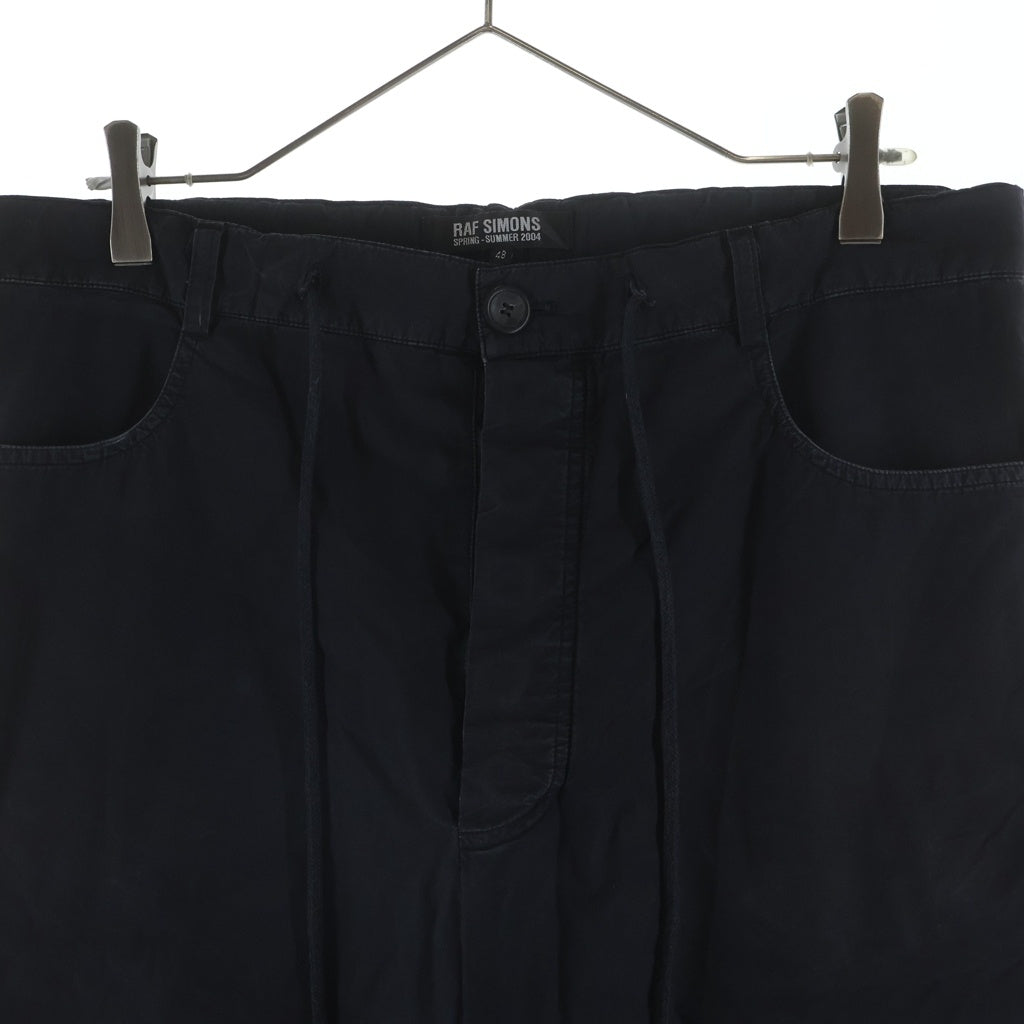 RAF SIMONS(ラフシモンズ) 04SS 宗教期 ドローコード バルーンパンツ コットン ブラック