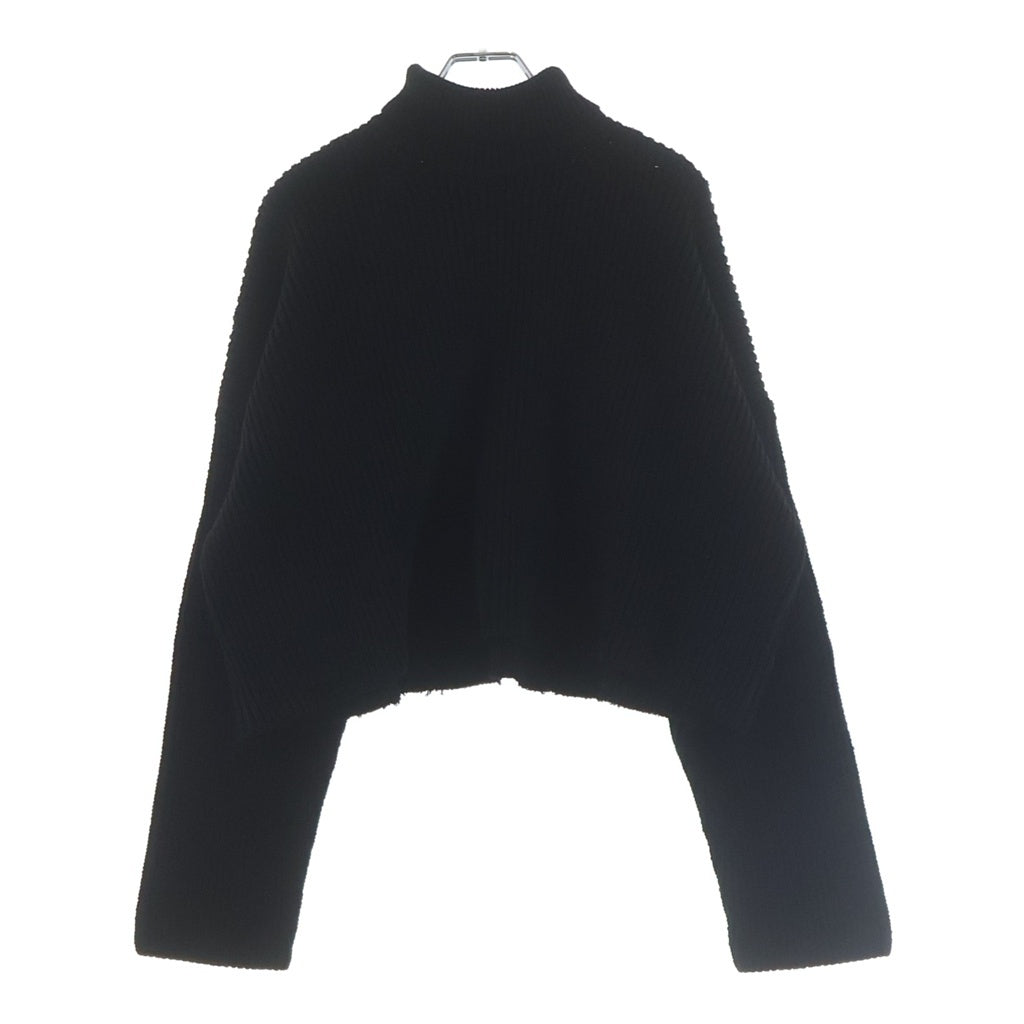 BALENCIAGA(バレンシアガ) Oversized Cropped Ribbed Wool-blend Turtleneck Knit タートルネックニット 長袖セーター ブラック 682002 T3227