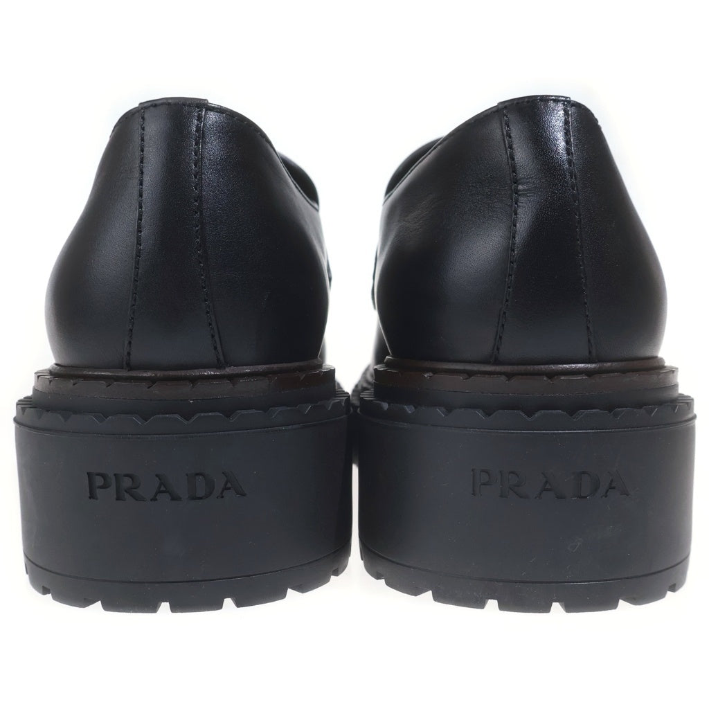 PRADA(プラダ) Leather Double Chocolate Loafer 2DE148 レザーダブルチョコレート トライアングルロゴ ローカットシューズ ダークブラウン/ブラック
