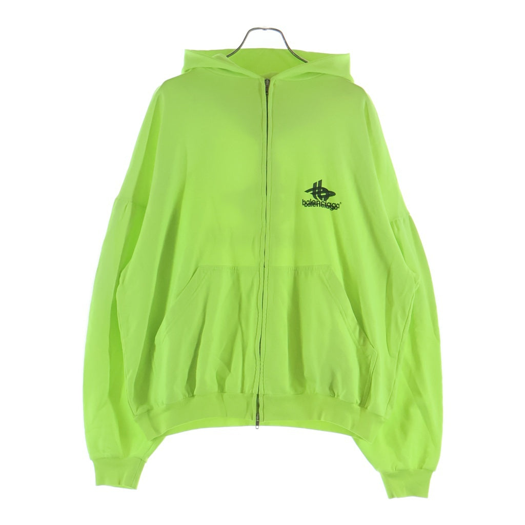 BALENCIAGA(バレンシアガ) Back Flip Round Zip-Up Hoodie 767840 TPVG1 バックロゴ ジップアップパーカー フーディー イエロー