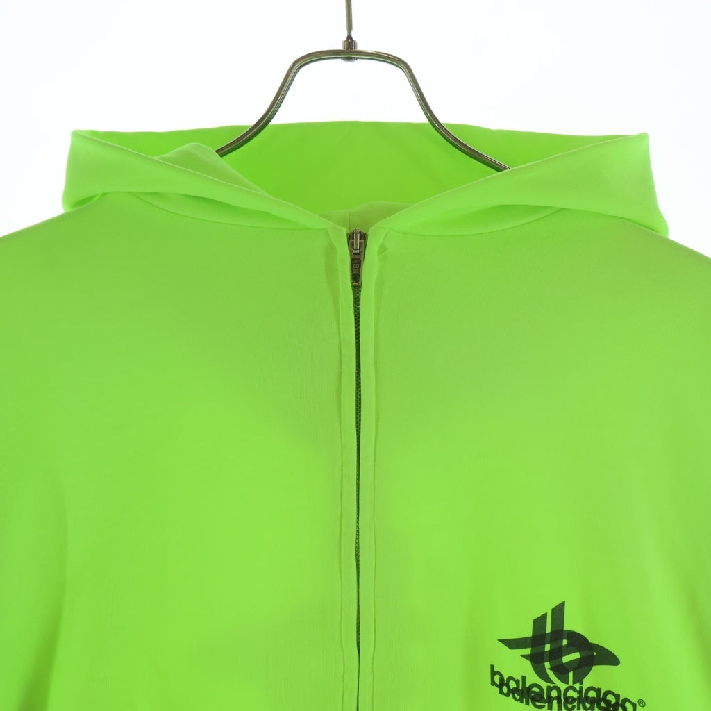 BALENCIAGA(バレンシアガ) Back Flip Round Zip-Up Hoodie 767840 TPVG1 バックロゴ ジップアップパーカー フーディー イエロー