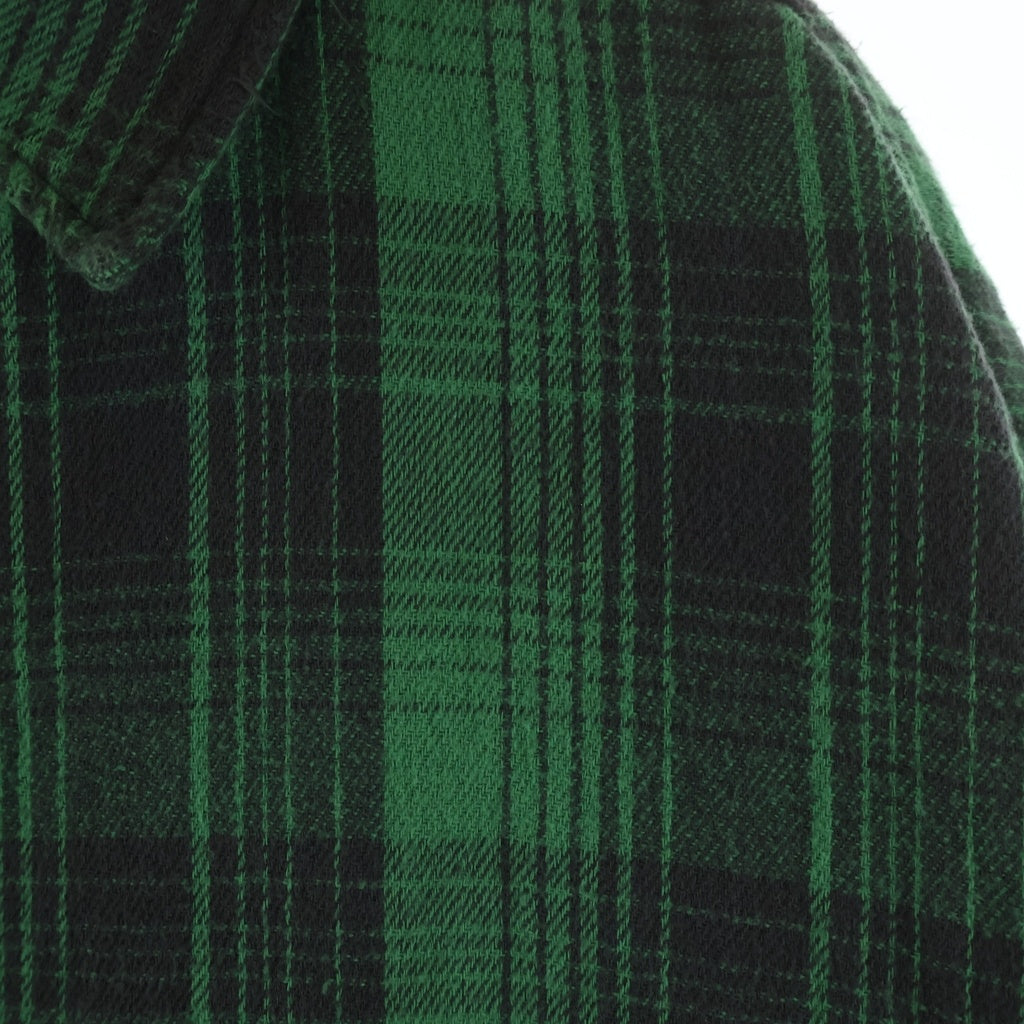 SAINT MICHAEL(セントマイケル) FRNL CHECK SHIRT カットオフ加工 フランネルシャツ グリーン SM-YS8-0000-024