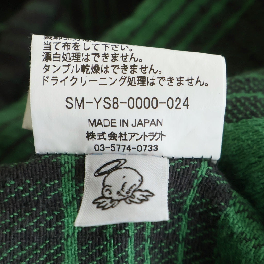 SAINT MICHAEL(セントマイケル) FRNL CHECK SHIRT カットオフ加工 フランネルシャツ グリーン SM-YS8-0000-024