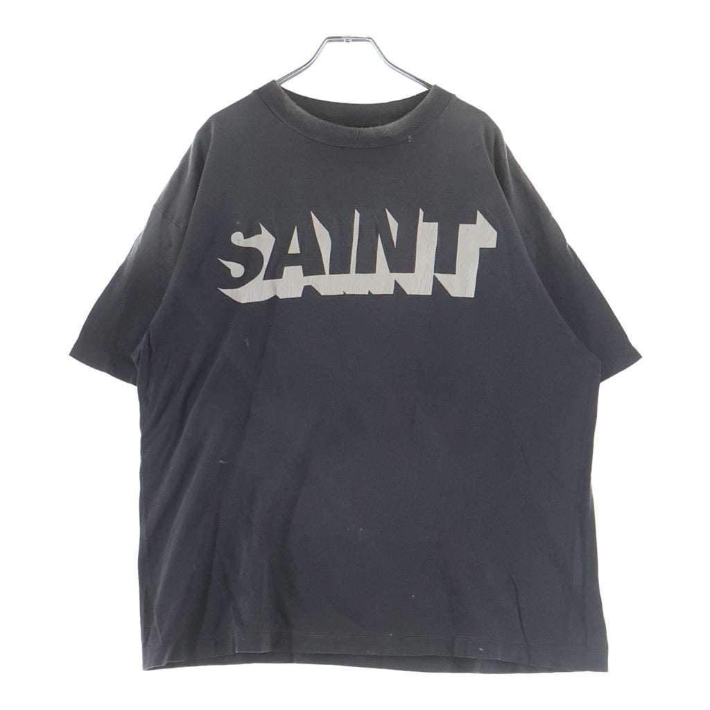 SAINT MICHAEL(セントマイケル) 25SS SS TEE プリント ヴィンテージ加工 クルーネック 半袖Tシャツ カットソー ブラック SM-HR1-0000-008
