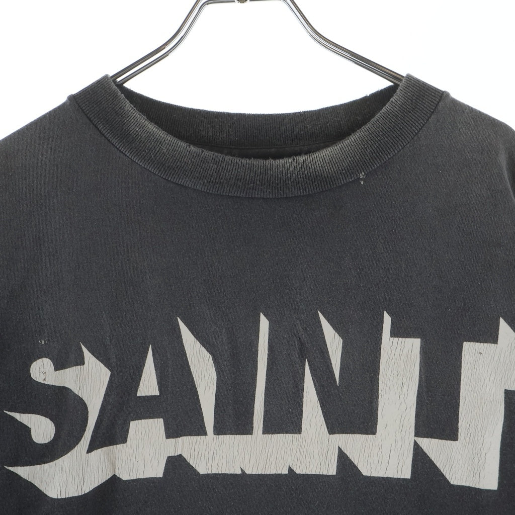 SAINT MICHAEL(セントマイケル) 25SS SS TEE プリント ヴィンテージ加工 クルーネック 半袖Tシャツ カットソー ブラック SM-HR1-0000-008
