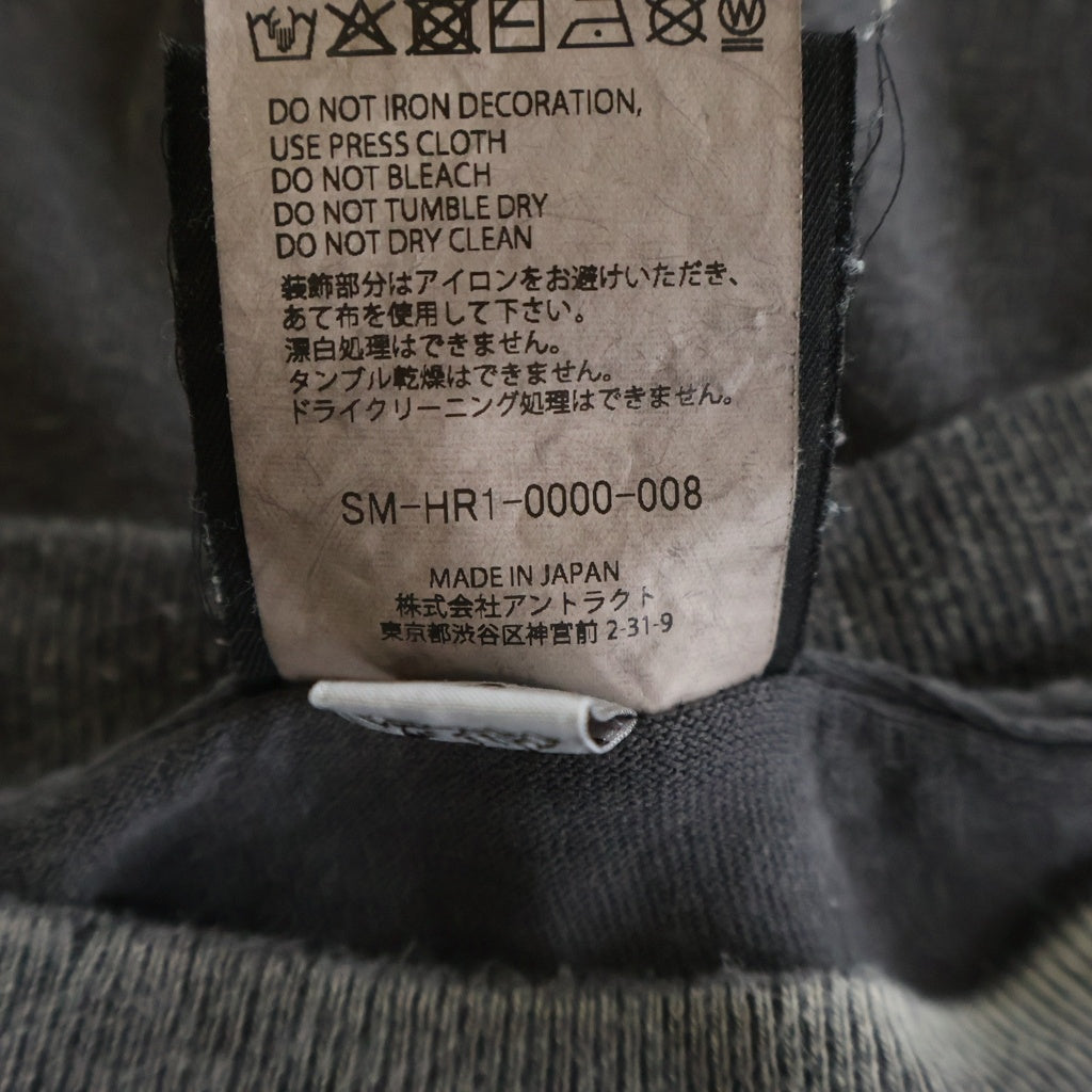 SAINT MICHAEL(セントマイケル) 25SS SS TEE プリント ヴィンテージ加工 クルーネック 半袖Tシャツ カットソー ブラック SM-HR1-0000-008