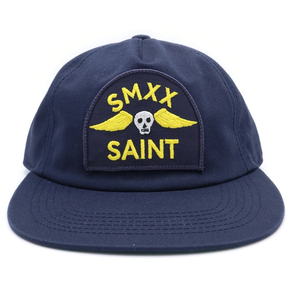 SAINT MICHAEL(セントマイケル) CAP/SMX6/NAVY ロゴ キャップ 帽子 ネイビー SM-HR1-0000-094