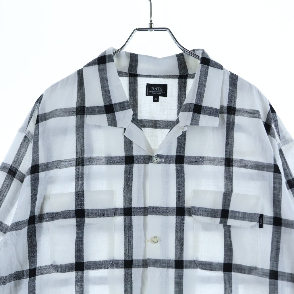 RATS(ラッツ) WIND PEN CHECK SHIRT 長袖 チェックシャツ ホワイト 25RS-0408