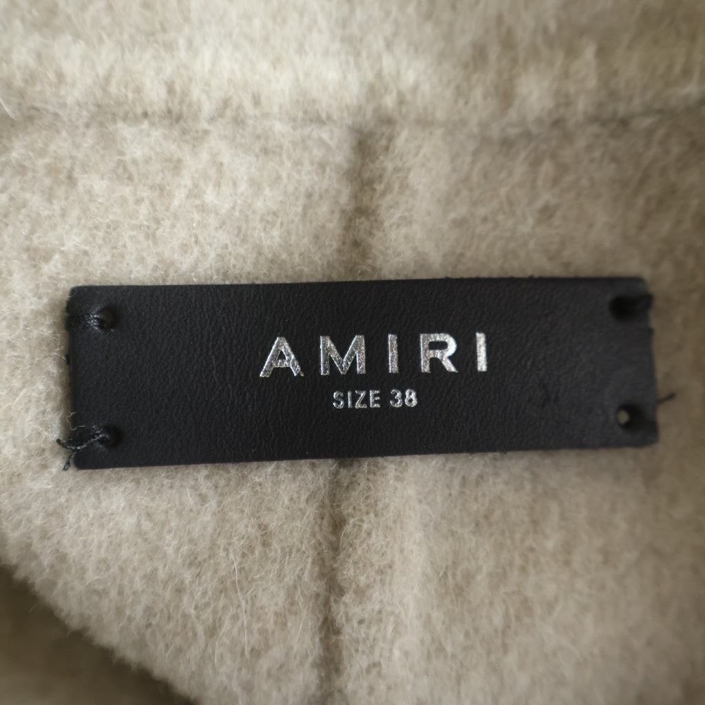AMIRI(アミリ) 22AW 裾フリンジ ロングコート アイボリー/ベージュ レディース