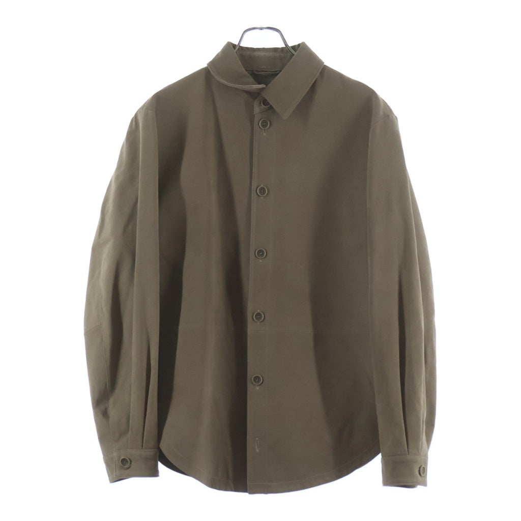 entire studios(エンタイア スタジオ) SUEDE OVERSIZED SHIRTS ES2673 PO0165 スエード レザー長袖シャツ ベージュ