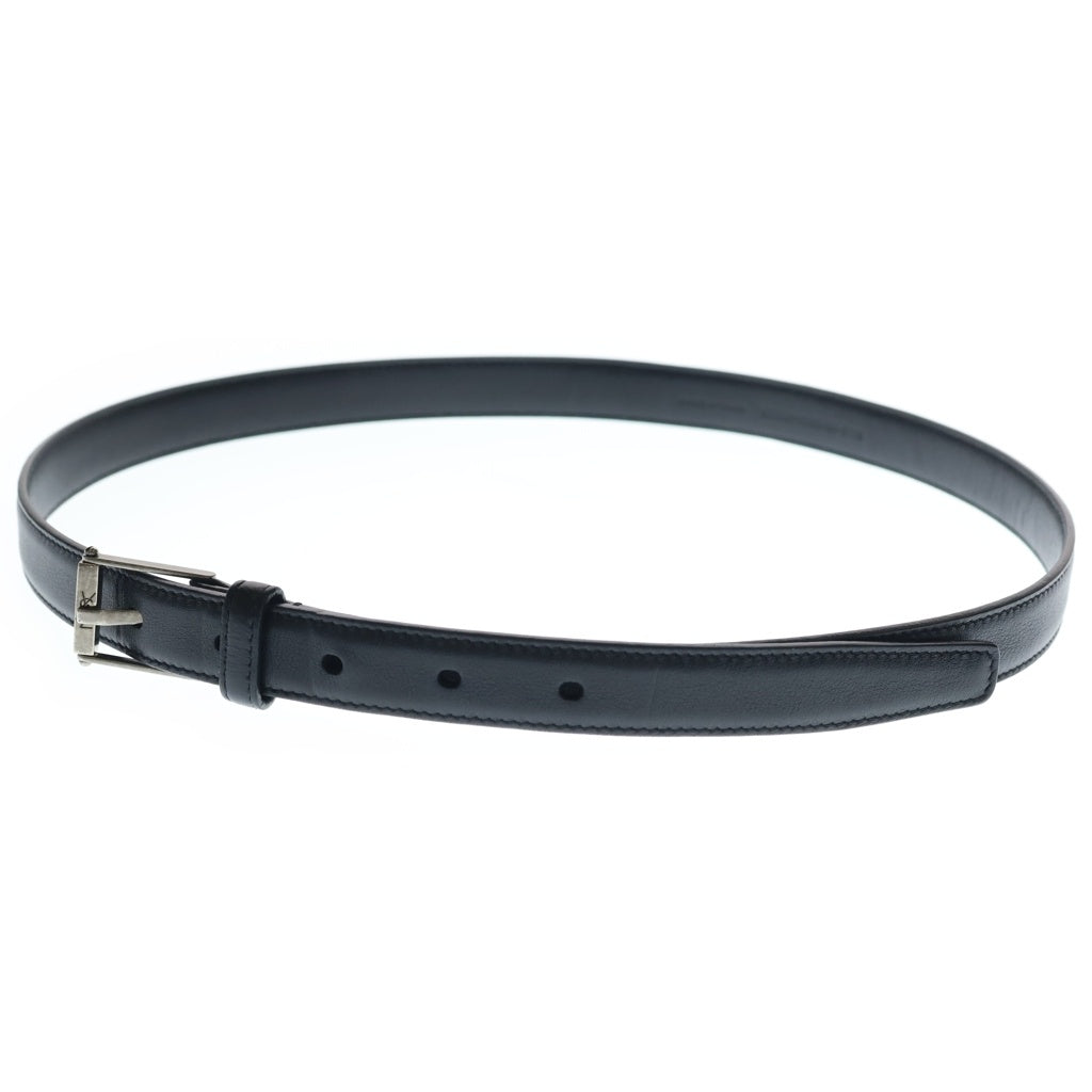 SAINT LAURENT PARIS(サンローランパリ) スクエアバックル ロゴ刻印 ブラックレザーベルト 479388