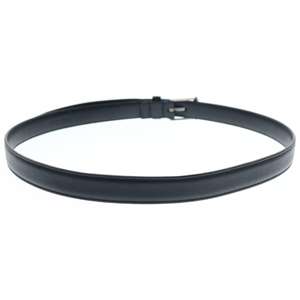 SAINT LAURENT PARIS(サンローランパリ) スクエアバックル ロゴ刻印 ブラックレザーベルト 479388