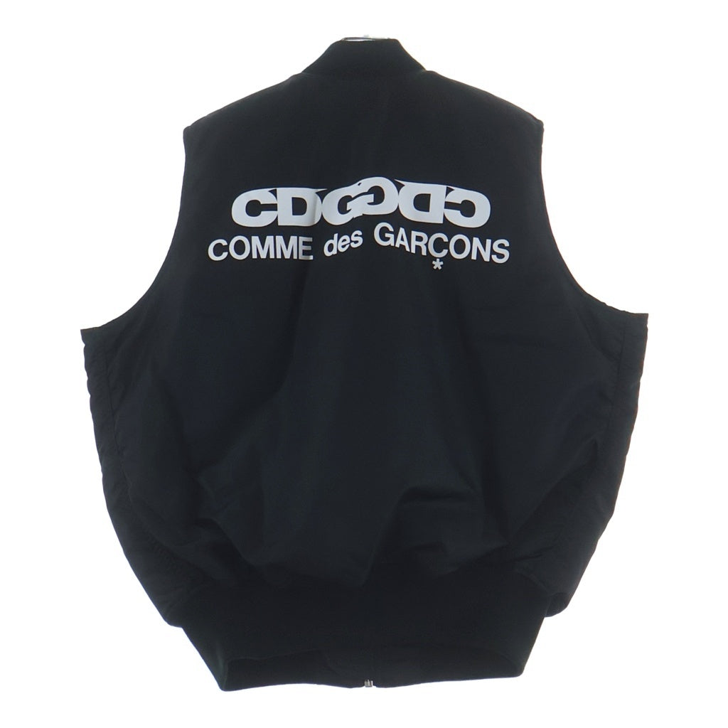 COMME des GARCONS CDG(コムデギャルソン シーディージー) xALPHA INDUSTRIES MA-1 VEST SZ-V001 ×アルファ バックロゴ エムエーワンベスト ブラック