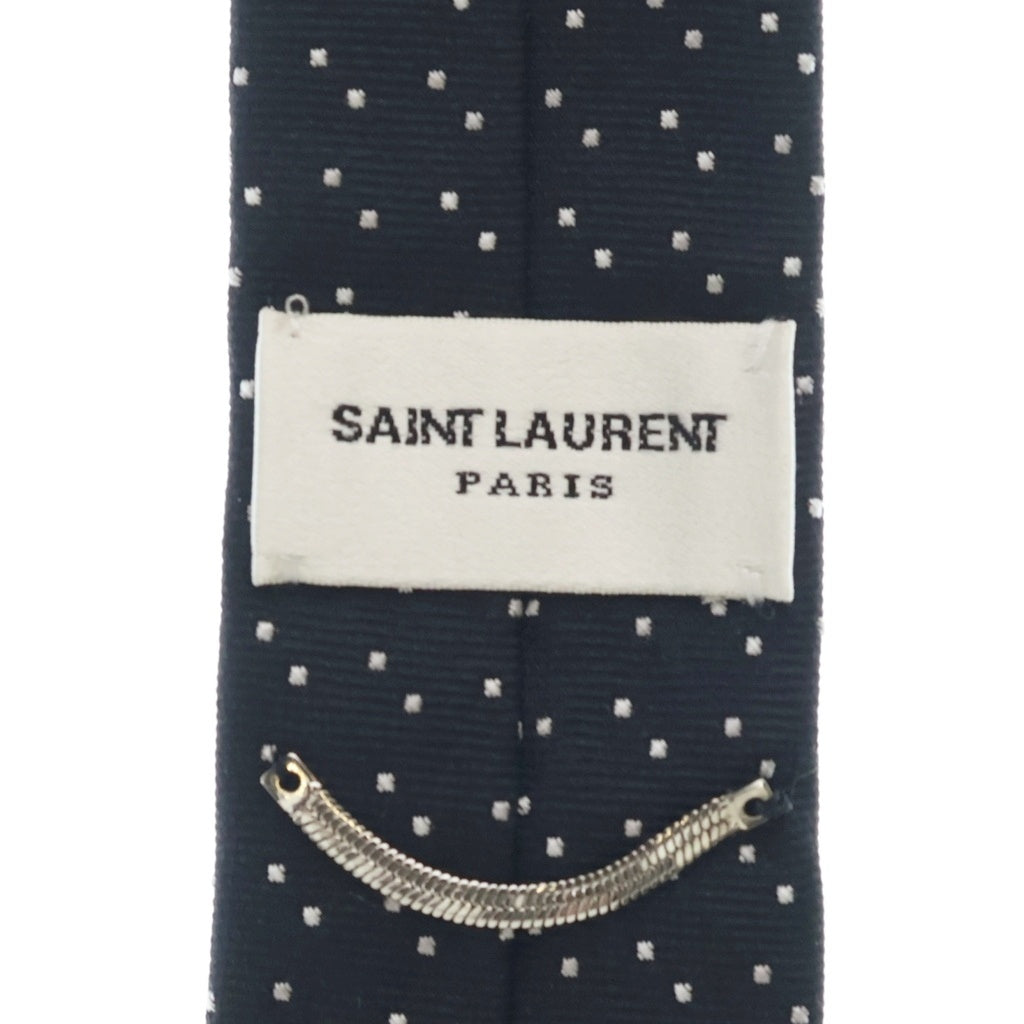 SAINT LAURENT PARIS(サンローランパリ) マイクロドット シルクネクタイ ブラック/ホワイト 643935 4Y002