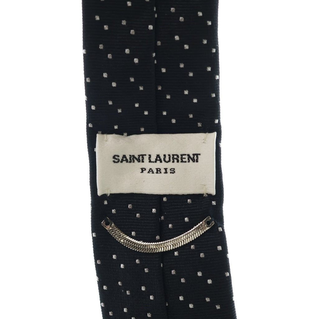 SAINT LAURENT PARIS(サンローランパリ) マイクロドット シルクネクタイ ブラック/ホワイト 643935 4Y002