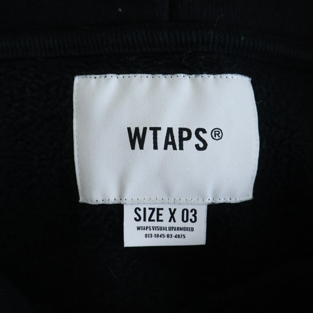 WTAPS(ダブルタップス) CLUB HOODED COPO 212ATDT-CSM15 ロゴ刺繍プルオーバーフーディー パーカー ブラック