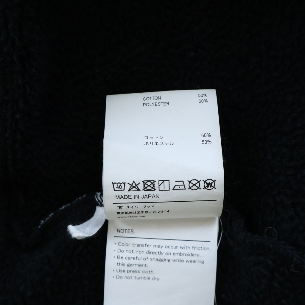 WTAPS(ダブルタップス) CLUB HOODED COPO 212ATDT-CSM15 ロゴ刺繍プルオーバーフーディー パーカー ブラック