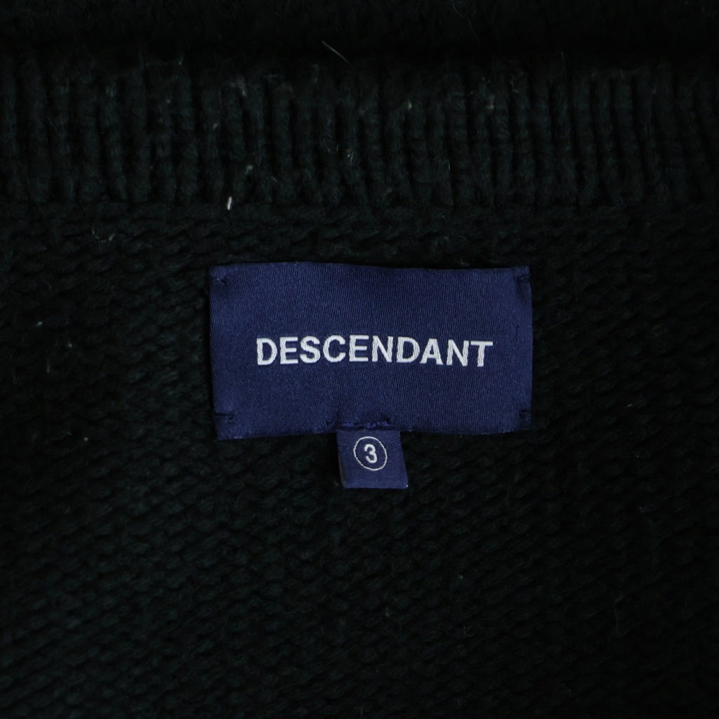 DESCENDANT(ディセンダント) NURSE KNIT CABLE CARDIGANG ナースニット 長袖カーディガン ブラック