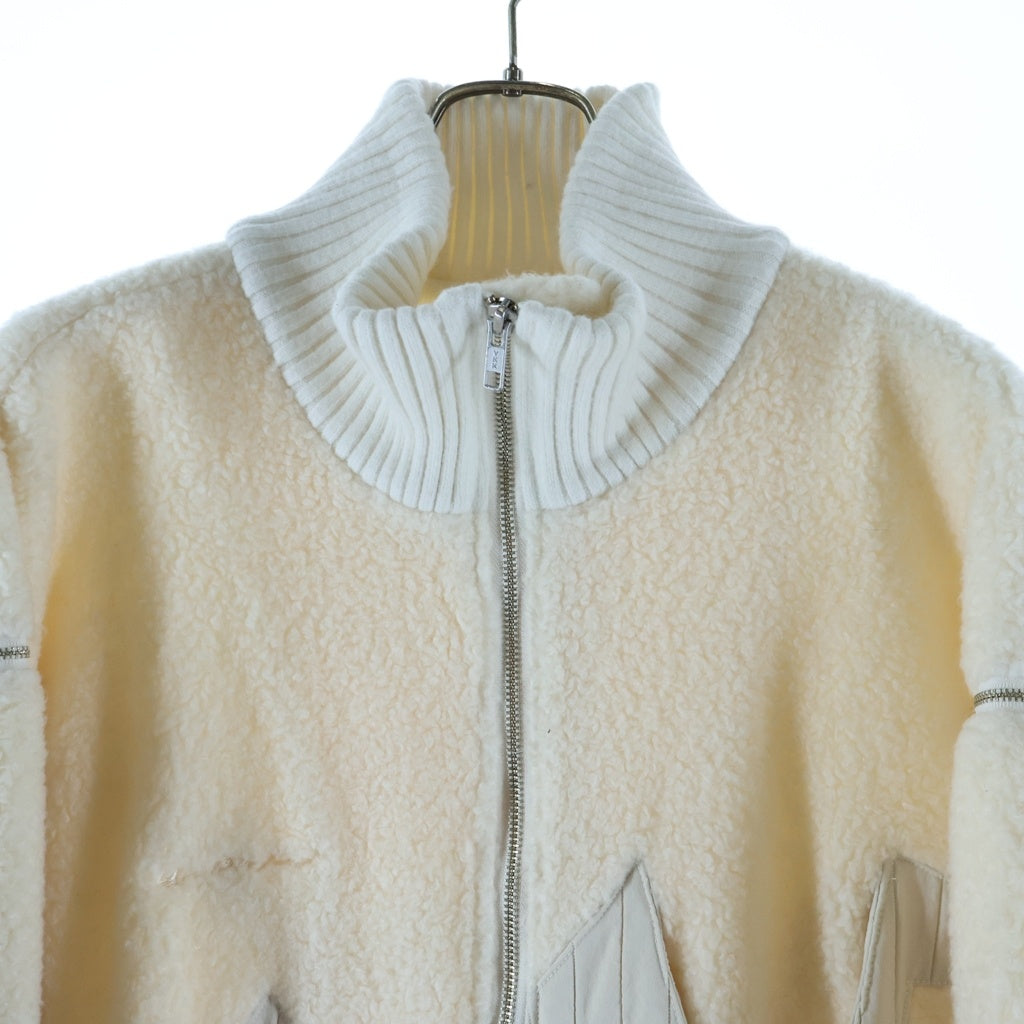 NO BRAND ノーブランド CHRISTIAN STONE BOA ZIPUP JACKET クリスチャンストーン ボアジップジャケット アイボリー NO BRAND(ノーブランド) CHRISTIAN STONE BOA ZIPUP JACKET