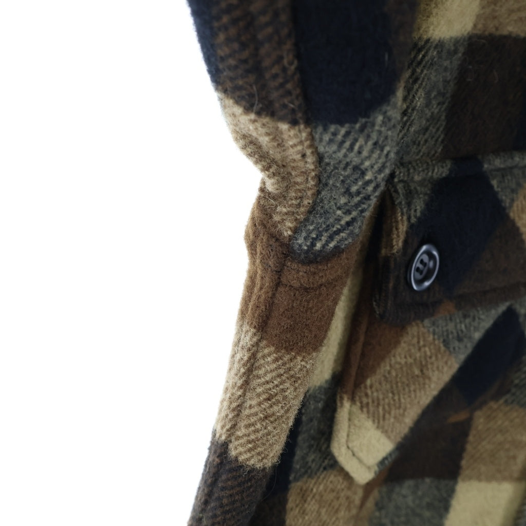A BATHING APE(アベイシングエイプ) 90s Archive 初期 BUSY WORKS ウール チェックシャツ 長袖シャツ ブラウン