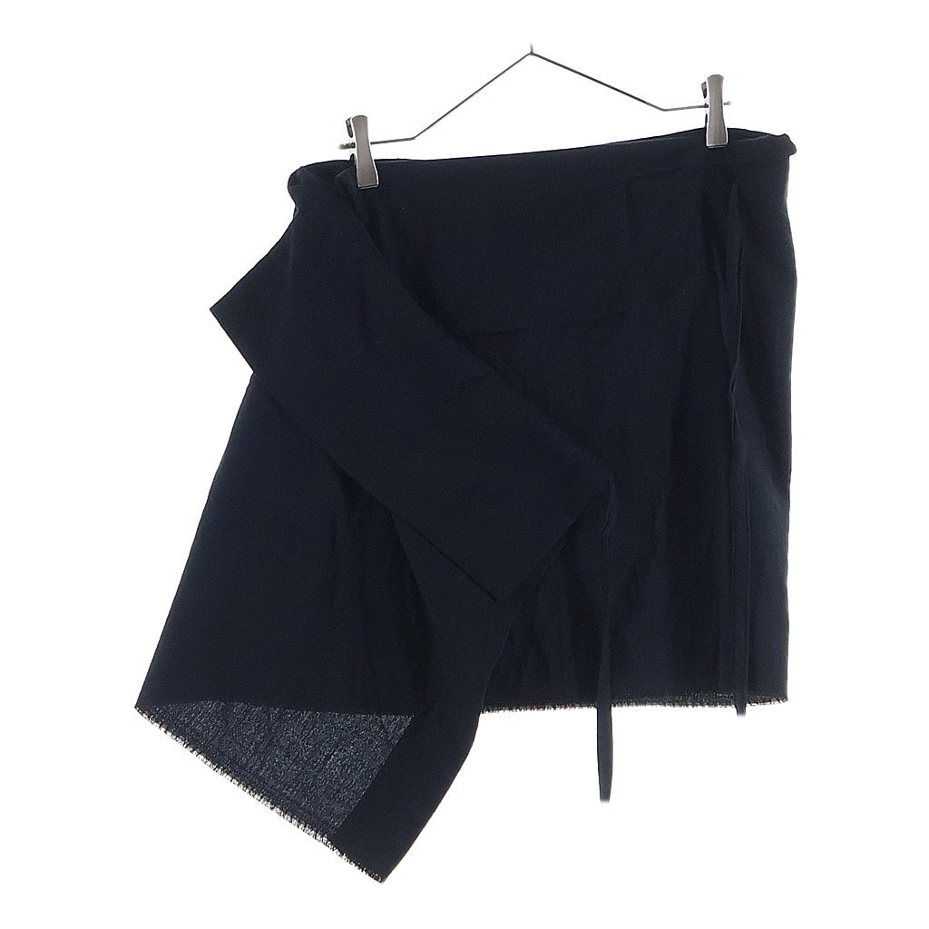 Yohji Yamamoto FEMME(ヨウジヤマモトファム) 05SS Logo Skirt Wool ラップスカート ロングスカート ウール ブラック レディース