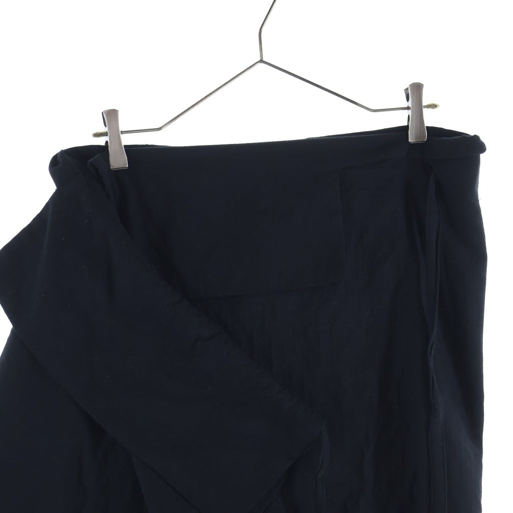 Yohji Yamamoto FEMME(ヨウジヤマモトファム) 05SS Logo Skirt Wool ラップスカート ロングスカート ウール ブラック レディース