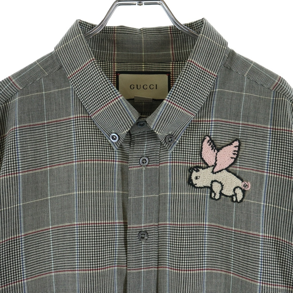 GUCCI(グッチ) フライングピッグ オーバーサイズ長袖シャツ グレー 571840 ZABQW