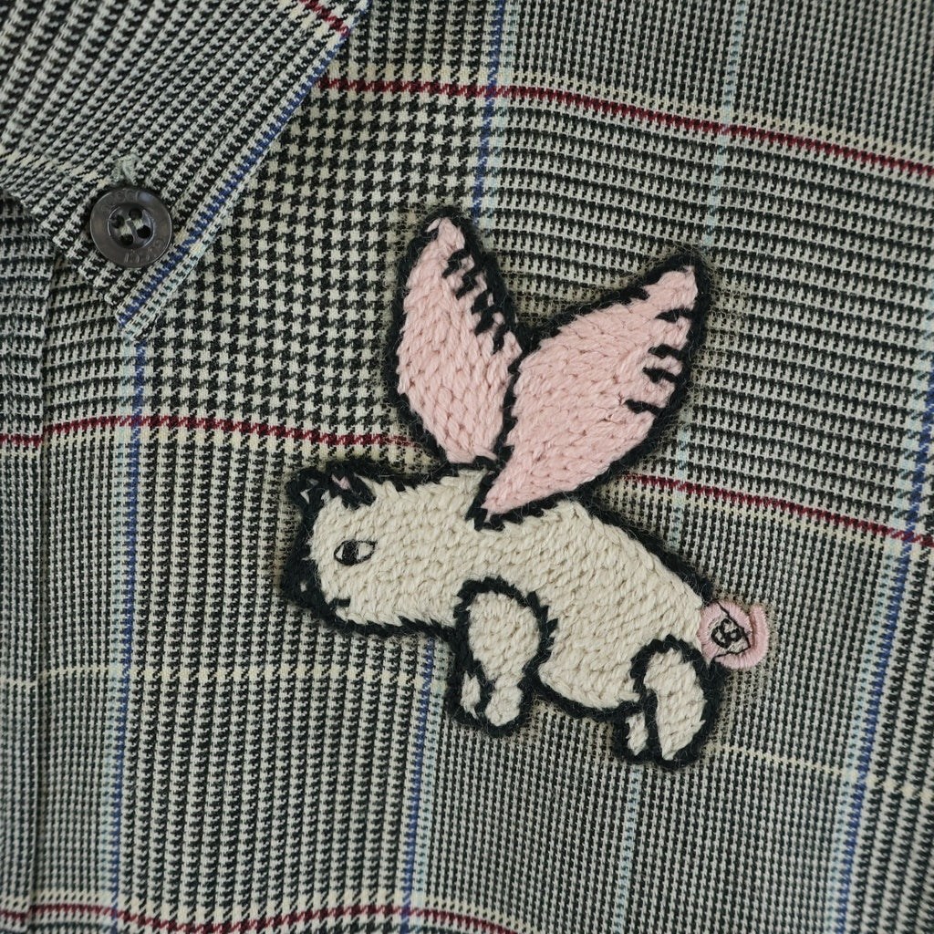 GUCCI(グッチ) フライングピッグ オーバーサイズ長袖シャツ グレー 571840 ZABQW