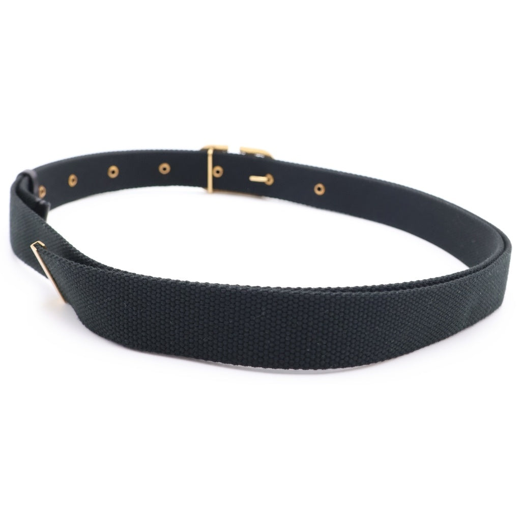 VALENTINO(ヴァレンティノ) V LOGO FABRIC BELT Vロゴ ファブリックキャンバスベルト ブラック/ゴールド レディース