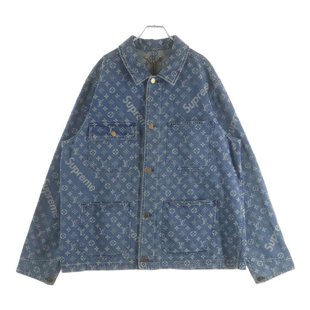 SUPREME(シュプリーム) 17AW LOUIS VUITTON Jacquard Denim Chore Coat ルイヴィトン デニム チョア コート カバーオール ジャケット モノグラム インディゴ RM172 ALL HDK91W