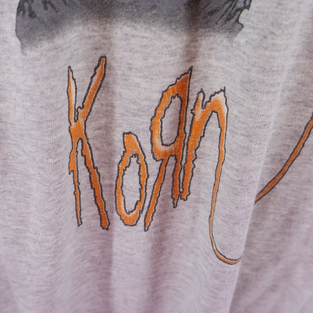 VINTAGE(ヴィンテージ) 90s KORN FOLLOW THE LEADER CD PLAYER コーン バンド 半袖Tシャツ カットソー グレー