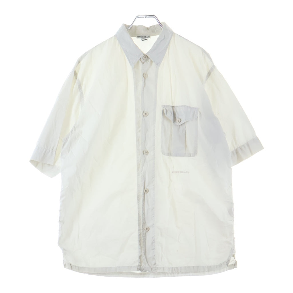 STONE ISLAND(ストーンアイランド) 00s Cotton Shirt 胸ポケット付き 半袖シャツ ホワイト