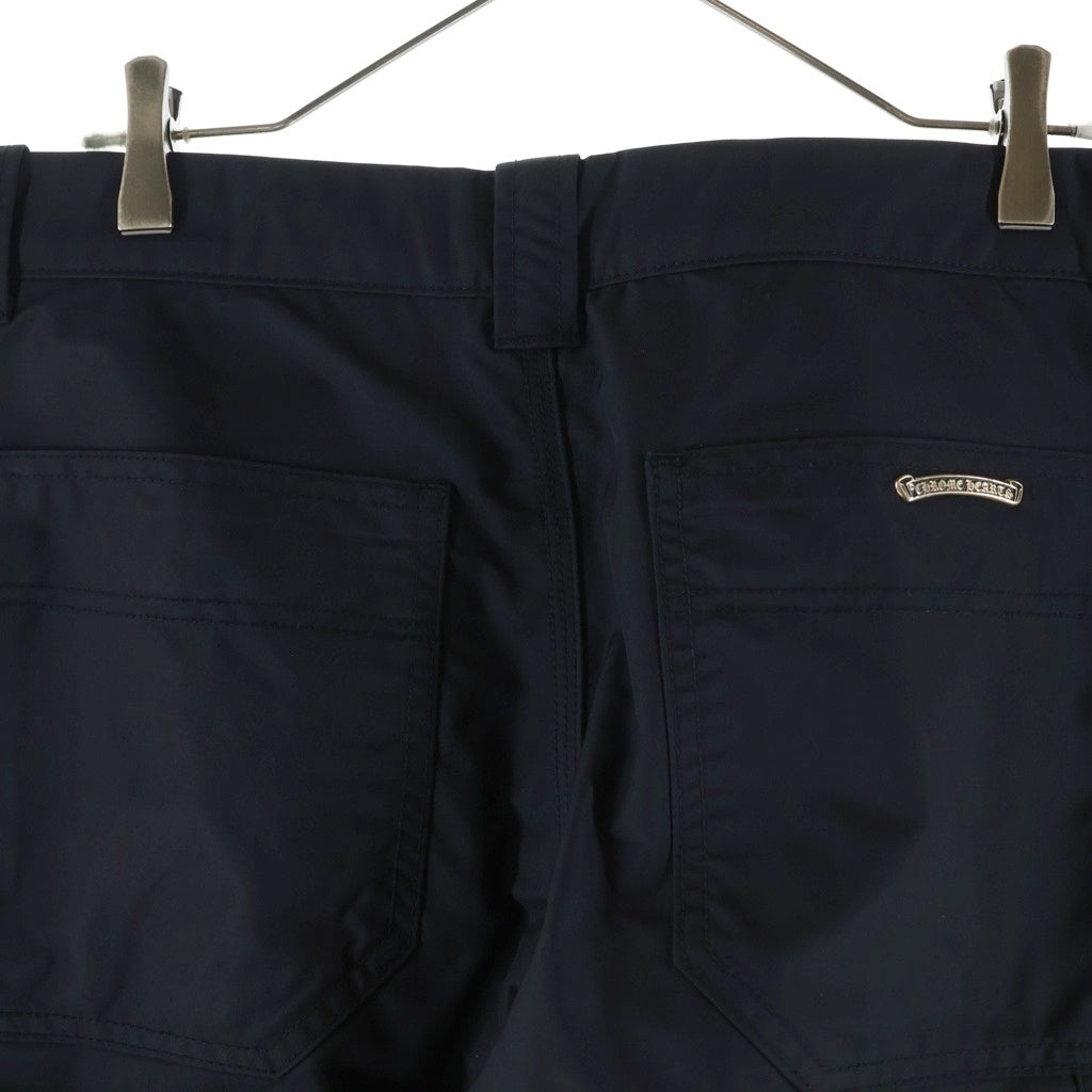 CHROME HEARTS(クロムハーツ) CARPENTER DOUBLE KNEE クロスパッチ付きレザー切替ナイロンカーペンターロングパンツ