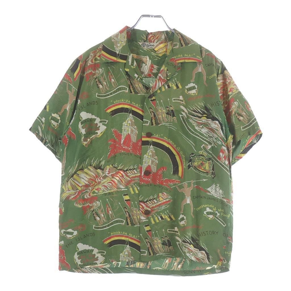 VINTAGE(ヴィンテージ) 50s LAUHARA Hawaiian Shirt ハワイアンシャツ 半袖シャツ アロハシャツ グリーン