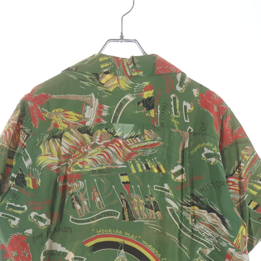VINTAGE(ヴィンテージ) 50s LAUHARA Hawaiian Shirt ハワイアンシャツ 半袖シャツ アロハシャツ グリーン