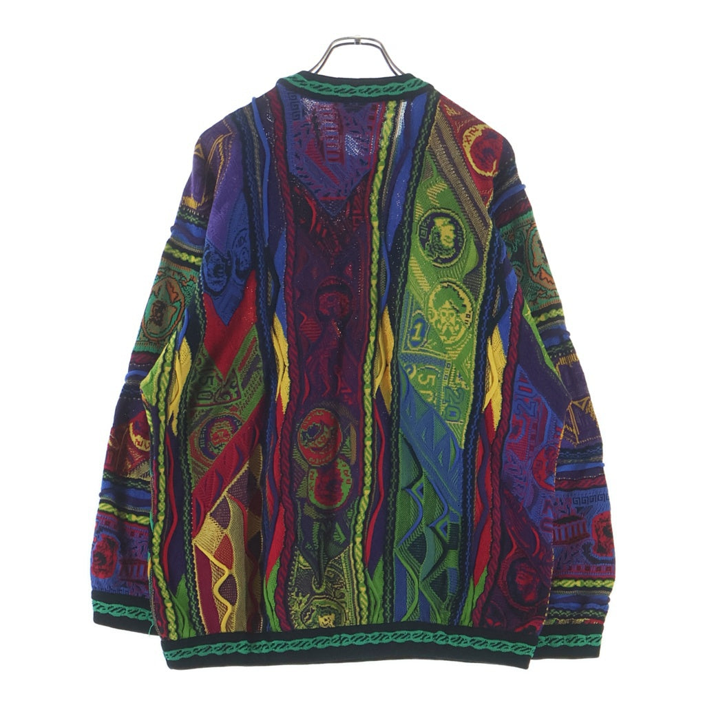 COOGI(クージー) 80-90s VINTAGE 3D KNIT ニット セーター 総柄 コットン オーストラリア製 マルチカラー