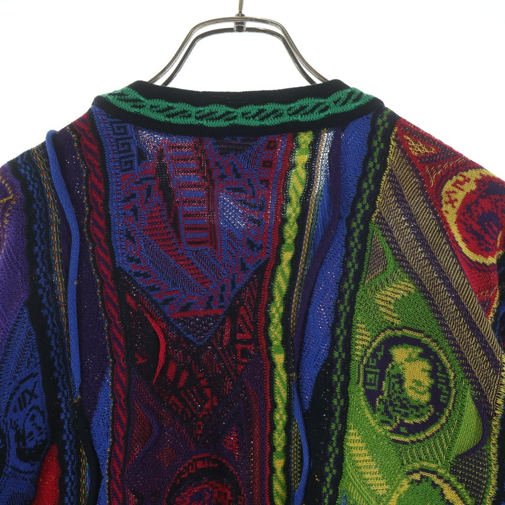 COOGI(クージー) 80-90s VINTAGE 3D KNIT ニット セーター 総柄 コットン オーストラリア製 マルチカラー