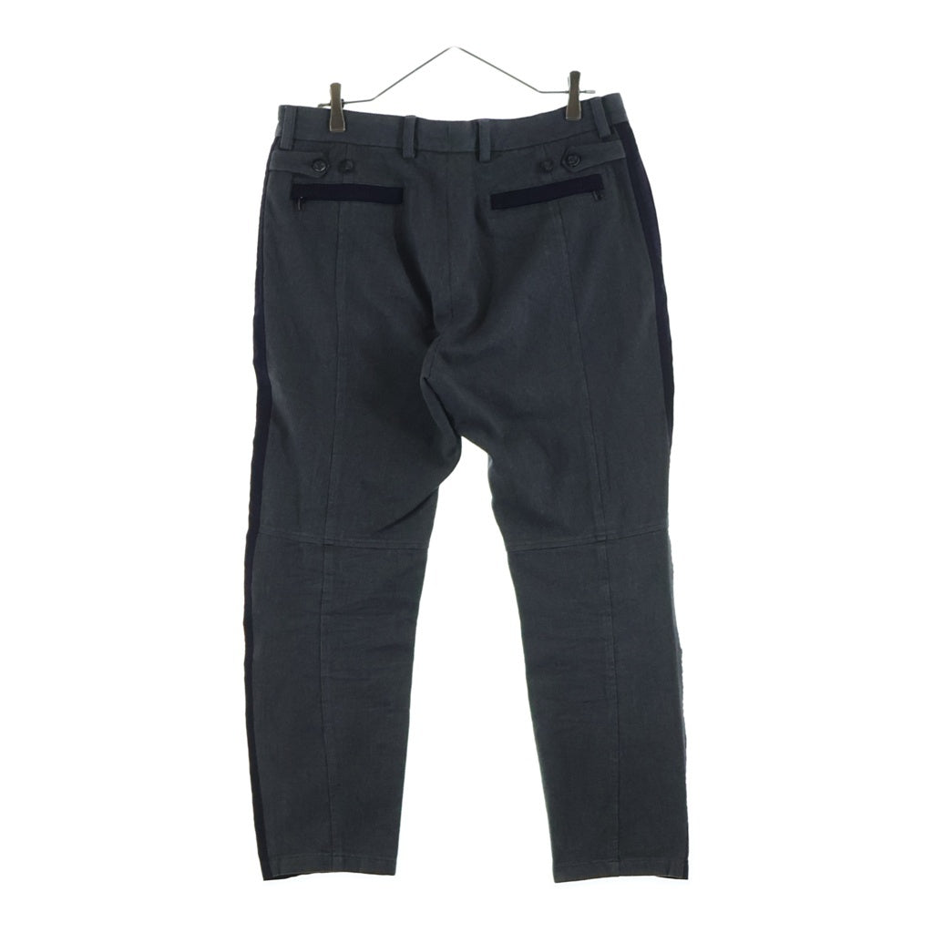 DOLCE & GABBANA(ドルチェアンドガッバーナ) MOTOCROSS PANTS モトクロスパンツ 素材切り替えパンツ コットン ナイロン 白タグ グレー G6DKAT
