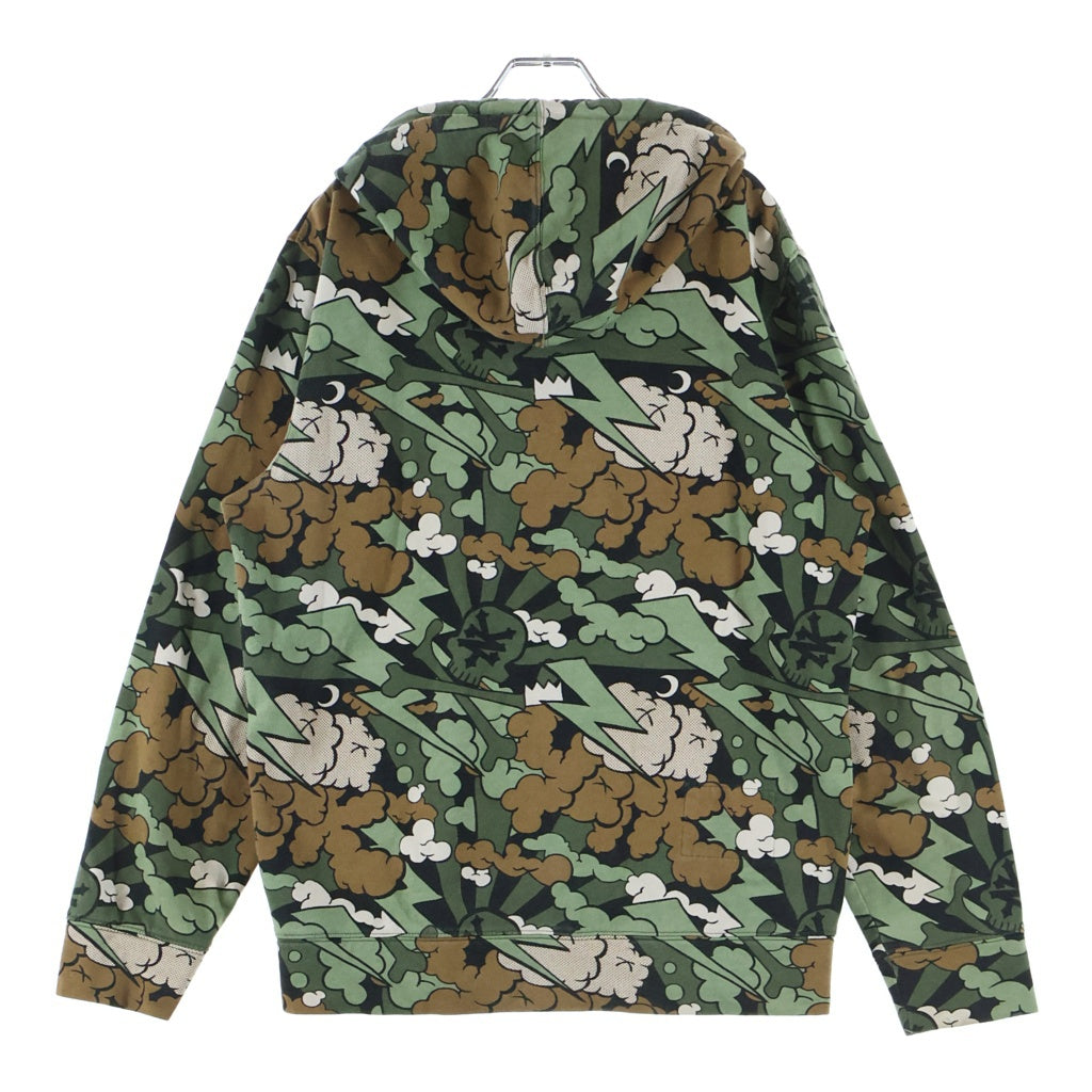 KAWS(カウズ) × ZOO YORK 00s 総柄 ジップアップフーディー パーカー ズーヨーク グリーン 23W4010010