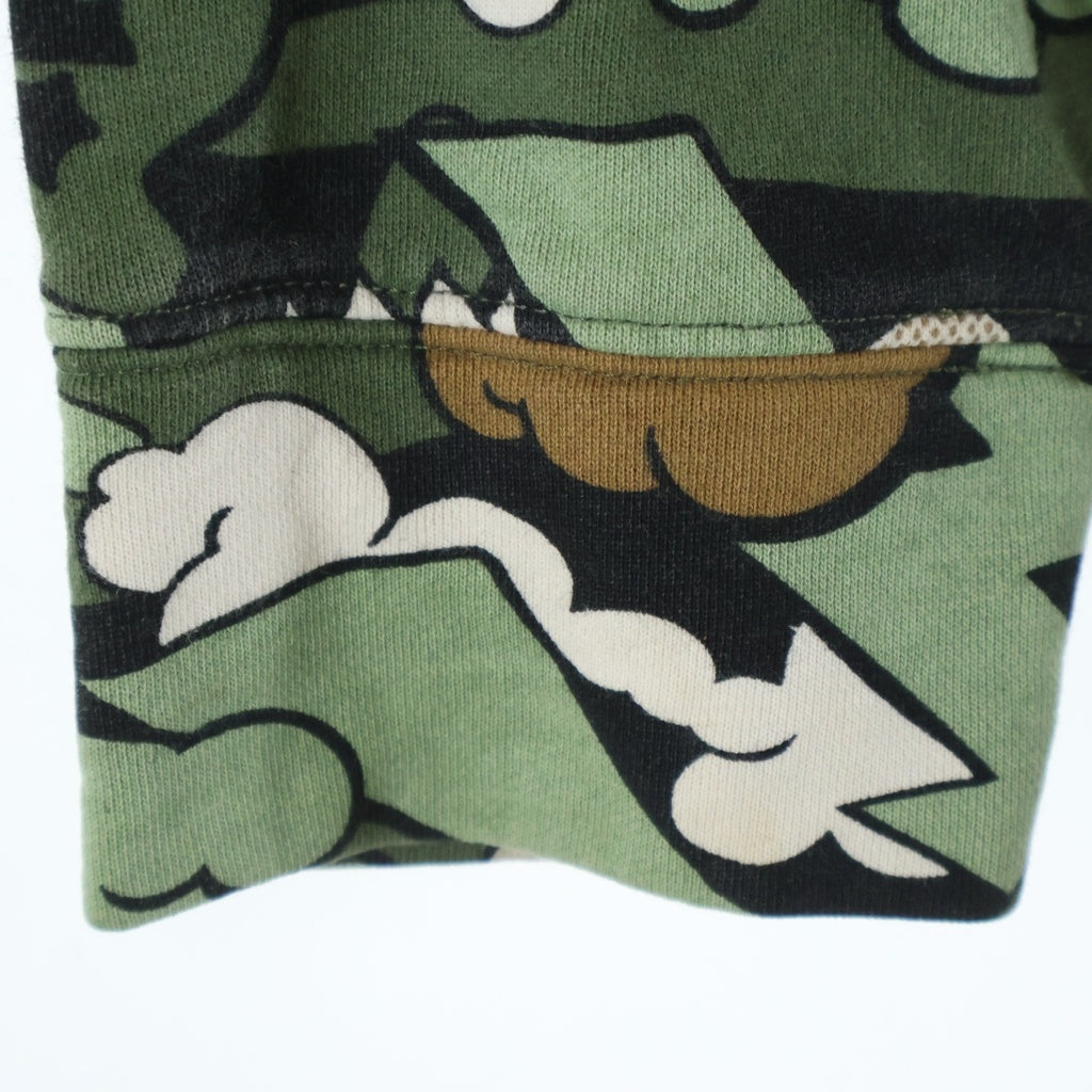 KAWS(カウズ) × ZOO YORK 00s 総柄 ジップアップフーディー パーカー ズーヨーク グリーン 23W4010010
