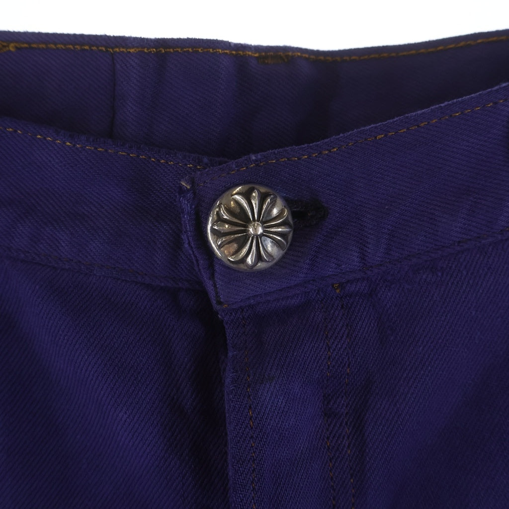 CHROME HEARTS(クロムハーツ) U VNTG JEAN PRPL RED TAB クロスボールボタンカラーデニムパンツ パープル/シルバー