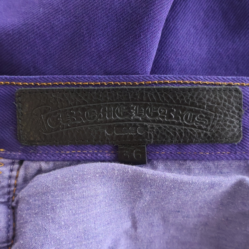 CHROME HEARTS(クロムハーツ) U VNTG JEAN PRPL RED TAB クロスボールボタンカラーデニムパンツ パープル/シルバー