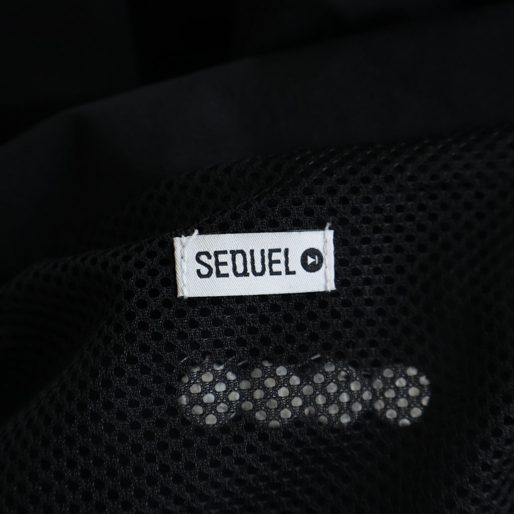 SEQUEL(シークエル) 24AW ロゴ刺繍 ジップアップナイロンジャケット ブラック SQ-24AW-JK-01