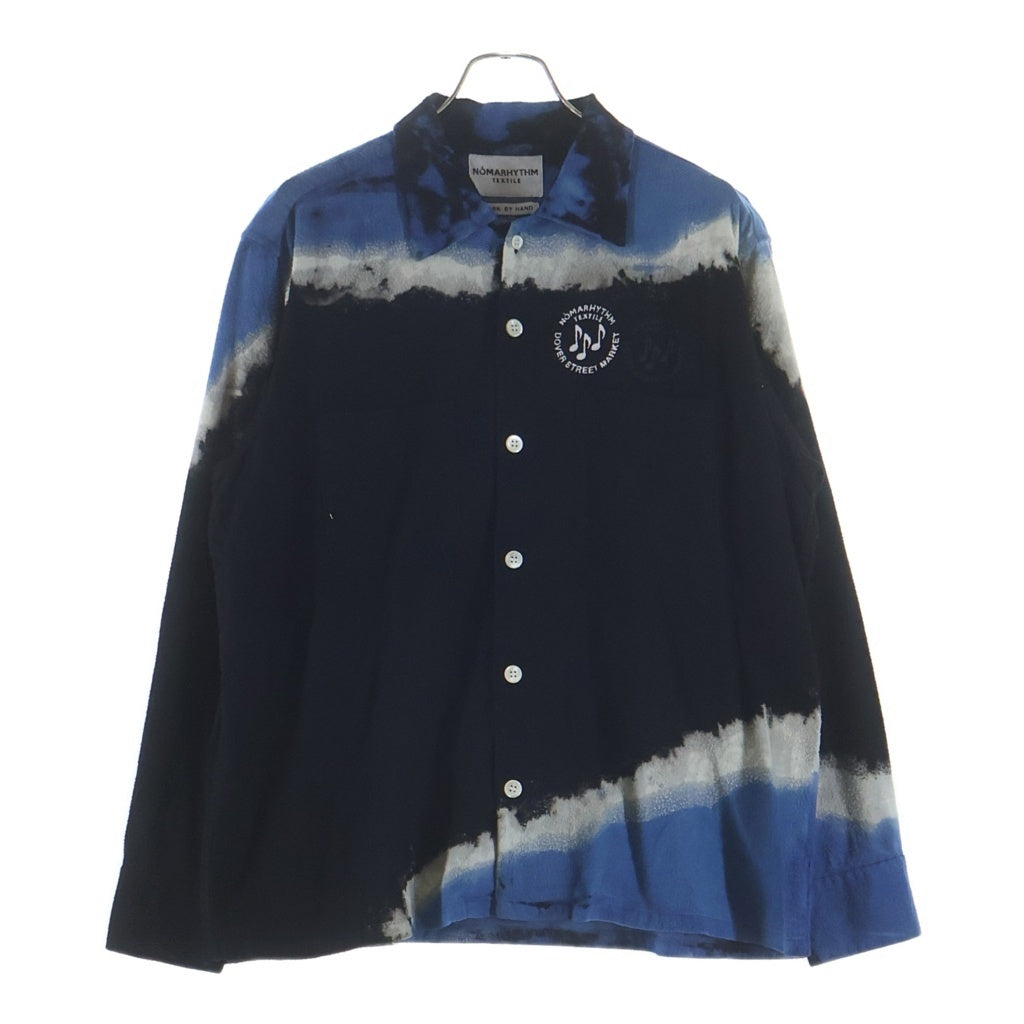 NO BRAND(ノーブランド) NOMARHYTHM TEXTILE Hand Dyed Shirt ノーマリズムテキスタイル ハンドダイ 長袖シャツ ブラック/ブルー N40-DSM SH 01
