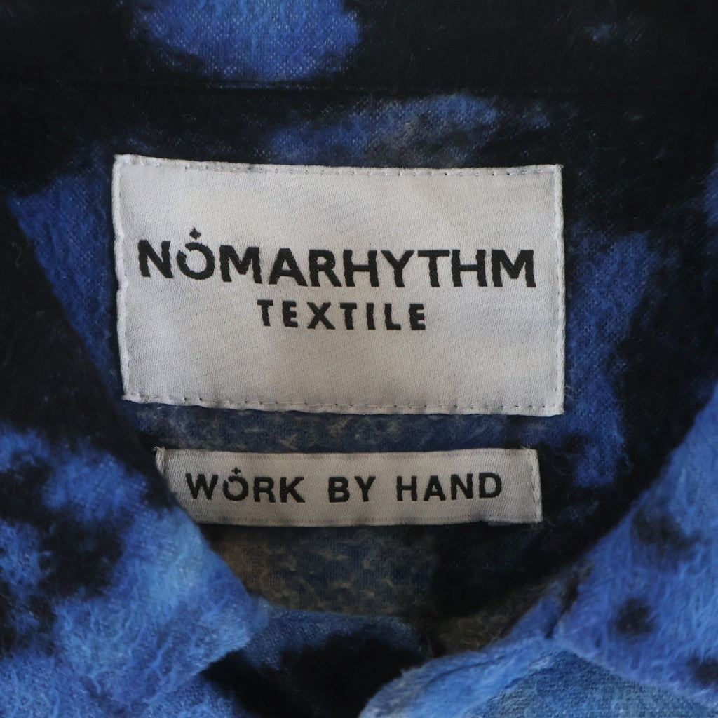 NO BRAND(ノーブランド) NOMARHYTHM TEXTILE Hand Dyed Shirt ノーマリズムテキスタイル ハンドダイ 長袖シャツ ブラック/ブルー N40-DSM SH 01