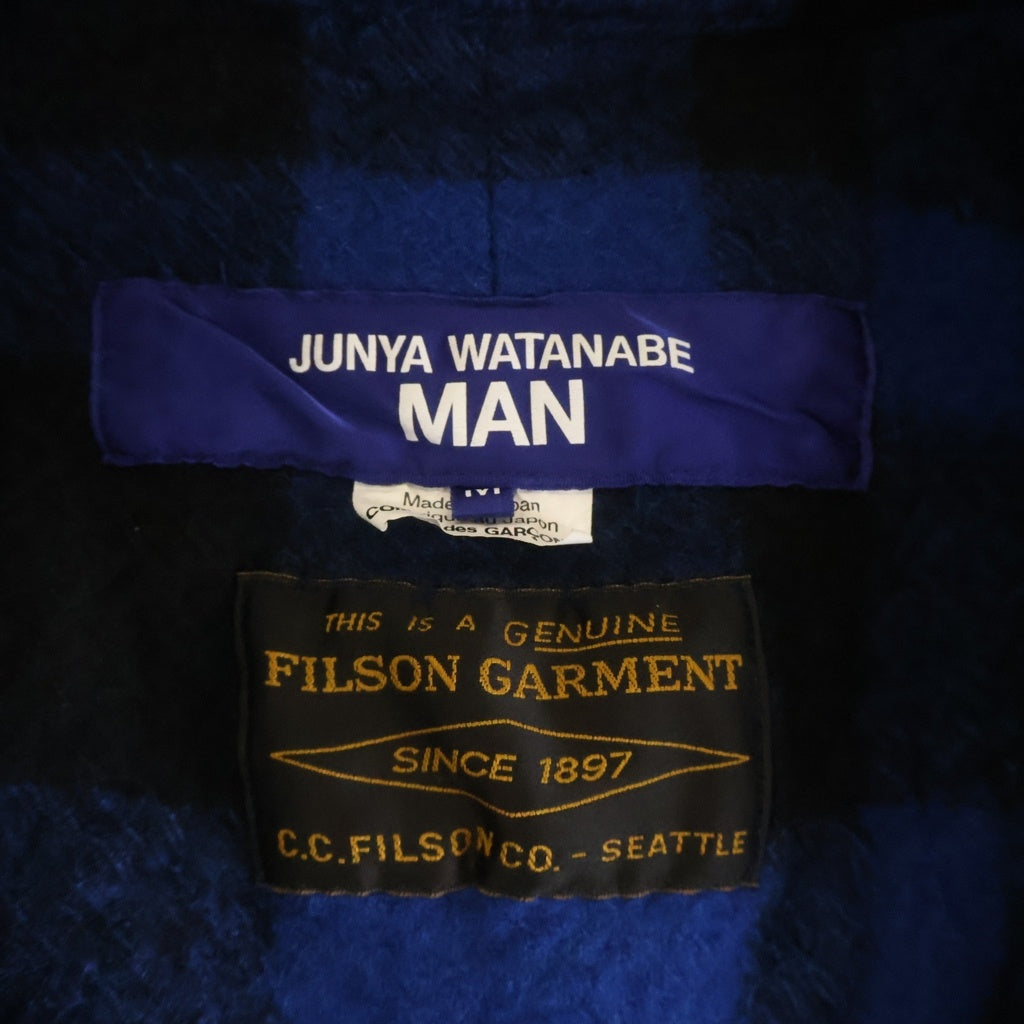 JUNYA WATANABE COMME des GARCONS(ジュンヤワタナベ コムデギャルソン) FILSON WOOL CHECK JACKET フィルソン Wネームウールチェックジャケット ブルー/ブラック WP-J009