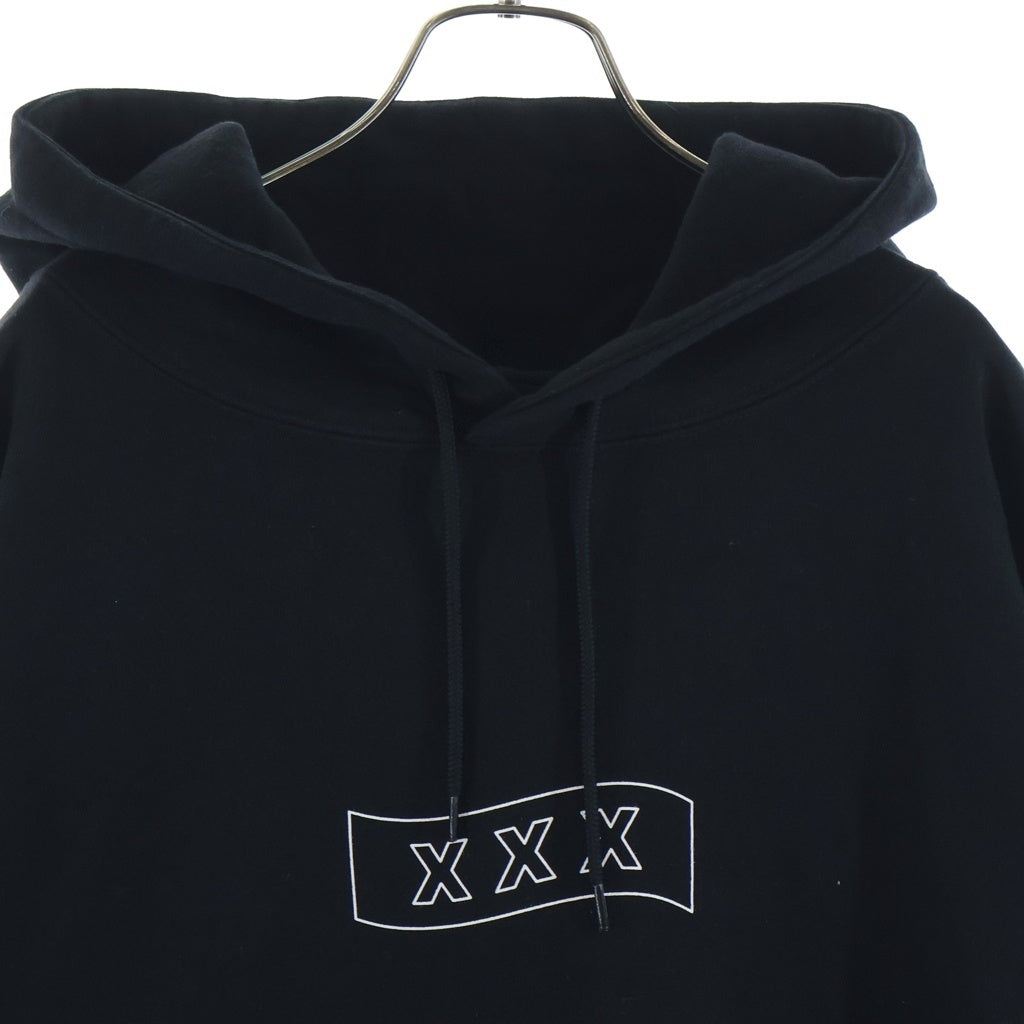 GOD SELECTION XXX(ゴッドセレクショントリプルエックス) LOGO HOODIE ロゴプリント プルオーバーパーカー フーディー ブラック
