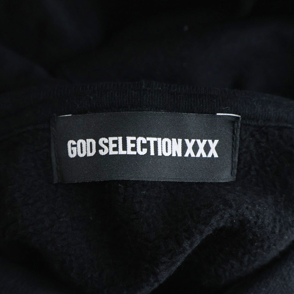 GOD SELECTION XXX(ゴッドセレクショントリプルエックス) LOGO HOODIE ロゴプリント プルオーバーパーカー フーディー ブラック