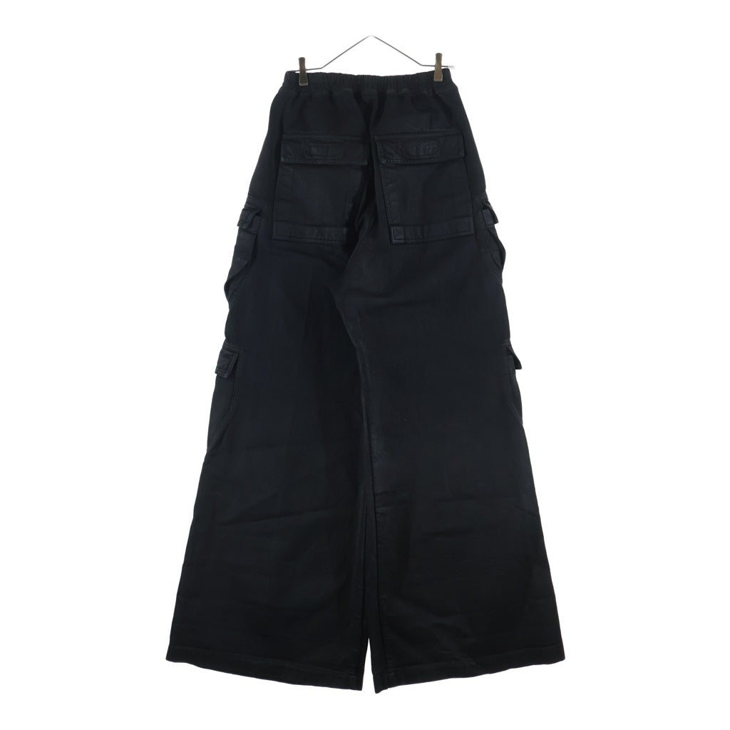 DRKSHDW(ダークシャドウ) 26AW DOUBLE CARGO JUMBO BELAS ワイドレグ カーゴパンツ ドローコード フラップポケット ブラック DU02E7398-BW