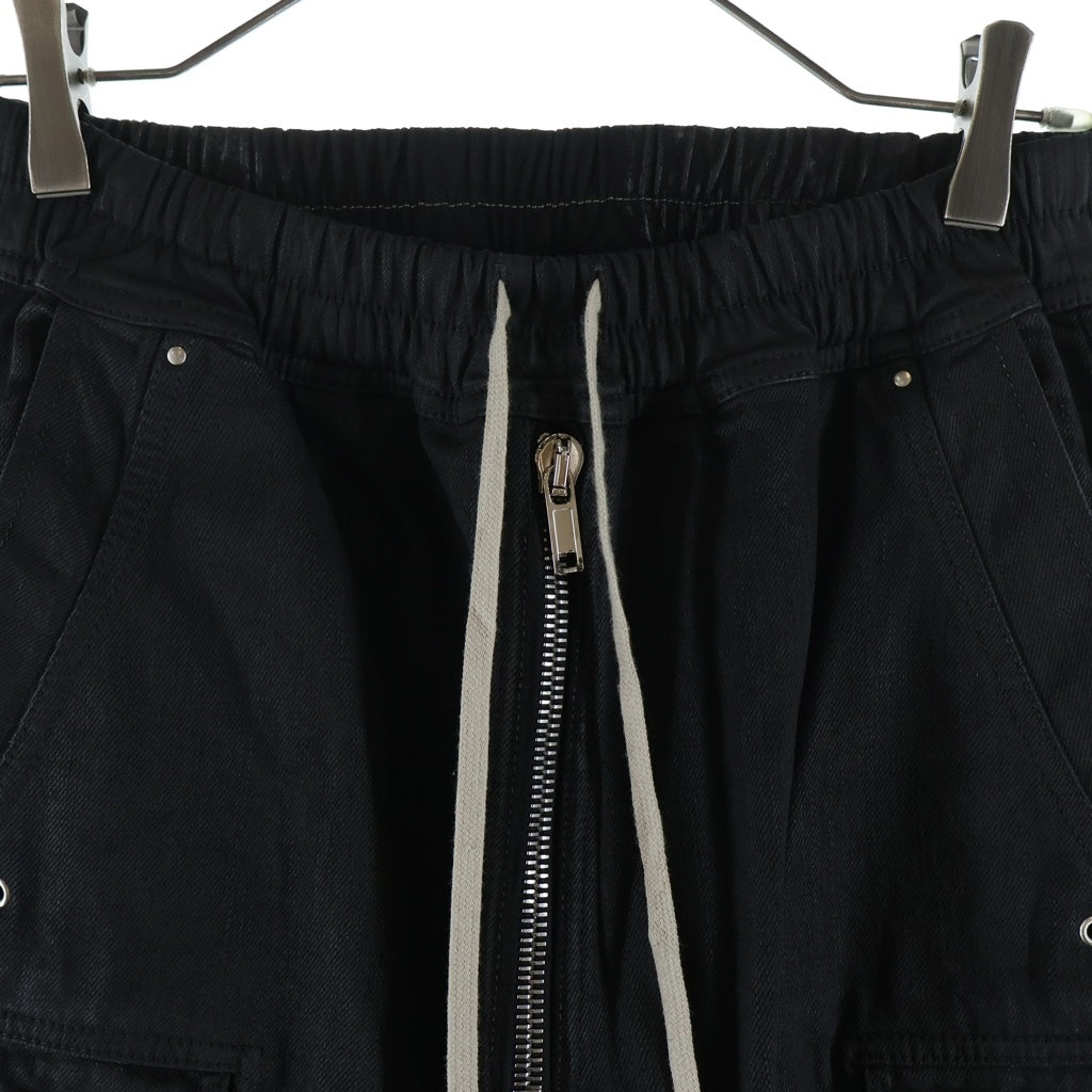 DRKSHDW(ダークシャドウ) 26AW DOUBLE CARGO JUMBO BELAS ワイドレグ カーゴパンツ ドローコード フラップポケット ブラック DU02E7398-BW